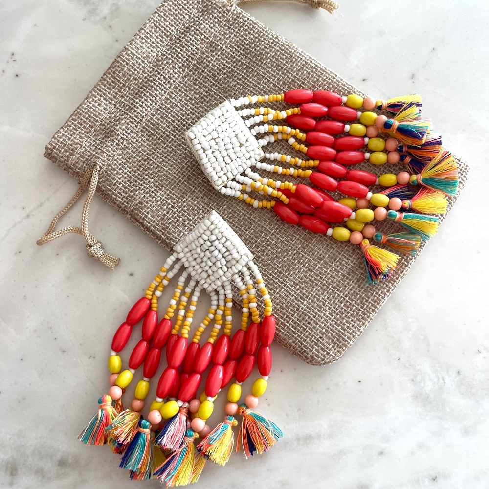 Beaded Tassel Earrings